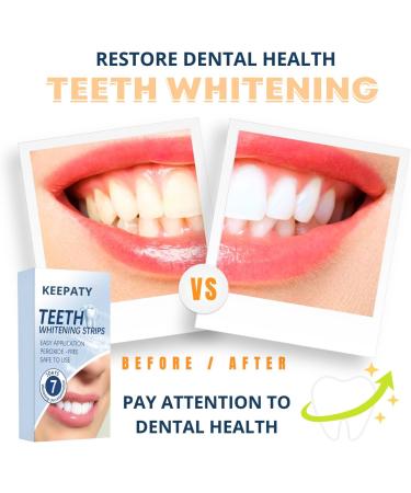 Keepaty Tooth Whitening Strips for Sensitive Teeth - 14 Strips to Remove Smoke Coffee Soda & Wine Stains - 1-Week Treatment - Buy Online on GoSupps.com