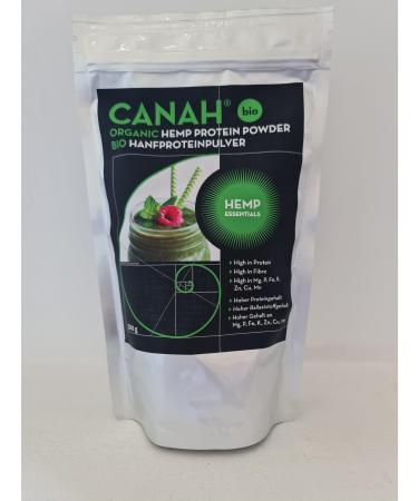 Canah Bio hemp protein 500 g-with a high content of omega-3 50% protein amino acids minerals magnesium-phosphorus iron and zinc vegan super nourishment cold processed 500 g organic