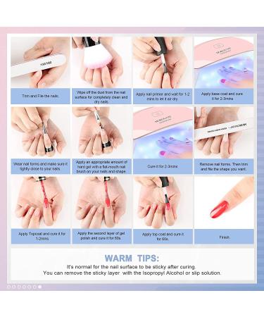Morovan Builder Gel Nail Kit - 6 Colors UV Gel Set for Nail Extension | Clear & White Hard Gel with Forms Brush | DIY Nail Art Supplies for Beginners - Buy Online on GoSupps.com