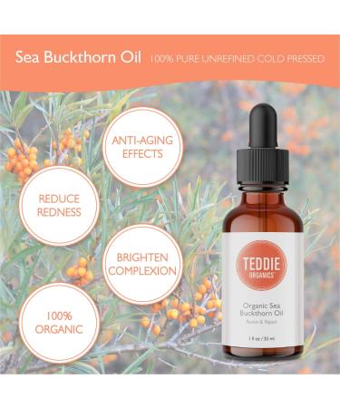 Organic Sea Buckthorn Oil - Cold Pressed Unrefined Anti-Aging Skin Serum for Face - Nourish & Revitalize - Shop Internationally - Buy Online on GoSupps.com