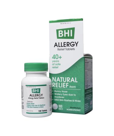 BHI Allergy Relief Natural, Safe Homeopathic Relief - 100 Tablets