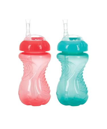 Nuby 2PK No-Spill 10oz Cup with Flexi Straw - Assorted Colors | Leak-proof Design - Buy Online on GoSupps.com