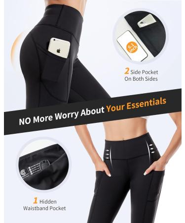Buy Cambivo Women's High Waist Camouflage Leggings - Sports Pants with Cell Phone Pocket | Breathable & Opaque Yoga Trousers for Fitness Golf Training | Stylish Black - Buy Online on GoSupps.com