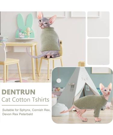 DENTRUN Sphynx Hairless Cats Turtleneck Sweater - Large Green | Breathable Kitten T-Shirt with Sleeves for All Season Wear - Buy Online on GoSupps.com