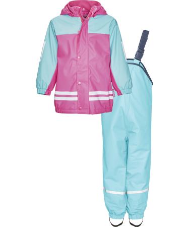 Playshoes Unisex Kid's Regen-Anzug Mit Fleece-futter Warm Waterproof Mud Suit Rainwear 128 turquoise