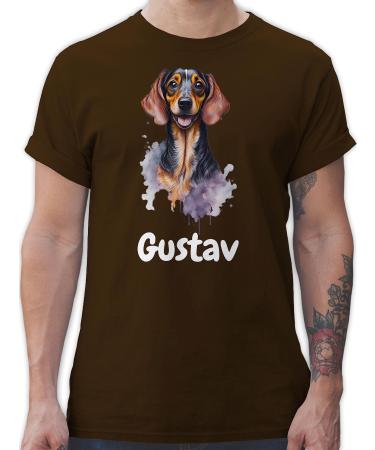 Gift with name personalized by Shirtracer - T-Shirt Men - Dogs - Dachshund - Dog Owners Gift 10 Brown L