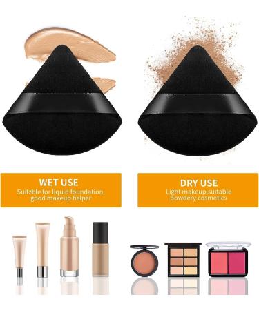 6 Pcs Black Sponge Loose Powder Puff Foundation Concealer Face Makeup Make Up Triangle Sponges Velour Beauty Setting Artist Grip Liner Body Skin Brighten Brow Lift Cosmetic Tools - Buy Online on GoSupps.com