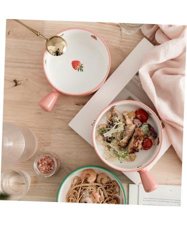 Alipis Onion Oven Strawberry Bowl Ceramic Cake Pan Soup Kitchen Dessert Bowl Ceramic Bowl Ceramics Pottery 21.3 15.8cm Pink - Buy Online on GoSupps.com