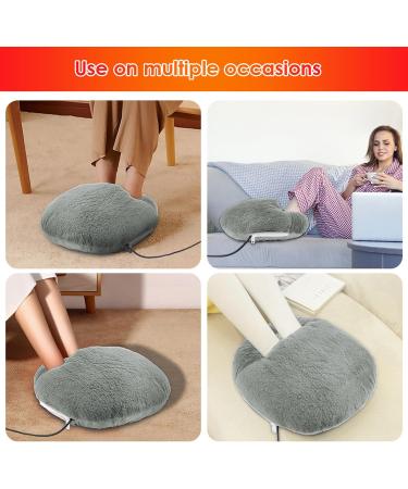 Aally Heated Foot Warmer for Bed | Adjustable Temperature & Time Control | Non-Slip Gray Heating Pillow - Buy Online on GoSupps.com