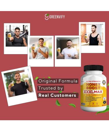 Honey Boost XXXL Max Extra Strength Supplement Organic Maca Root Complex All Natural 60 Capsules Sugar Free Allergen Free (1) - Buy Online on GoSupps.com