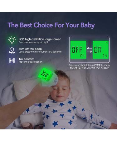 Wawech Baby Fieberthermometer Contactless Digital Infrared Thermometer 3-in-1 for Adults & Children with LCD Display 99 Memory Fever Alarm Purple - Buy Online on GoSupps.com