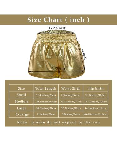 2 Pack Women's Metallic Shorts - Elastic Waist Hot Rave Dance Pants Gold Pink XXL - Buy Online on GoSupps.com