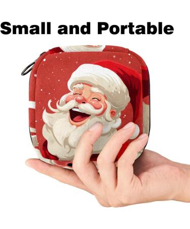 Muoooum Santa Claus Sanitary Napkin Storage Bag - Portable Menstrual Cup Zipper Bag for Teens & Women | Color 7 4.7x6.6 in - Buy Online on GoSupps.com