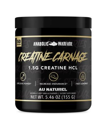 Creatine Carnage by Anabolic Warfare – Creatine Powder to Help Build Lean Muscle and Aid Endurance & Stamina (Natural Flavor – 50 Servings)