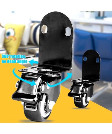 Threaded Shaft Swivel Castors Ball Castors Set of 4Swivel Castors L Shape Bracket Castors Furniture Castor with Brakes 120kg Load Capacity for Cots Flower Stands Desks 2"-4 Brakes(4nobrakes 1.5in) 1.5in 4nobrakes - Buy Online on GoSupps.com