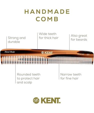 Kent Brushes Handmade Combs Range 6T Medium Size Coarse and Fine Comb for Women A-Tortoiseshell 1 Count (Pack of 1) - Buy Online on GoSupps.com