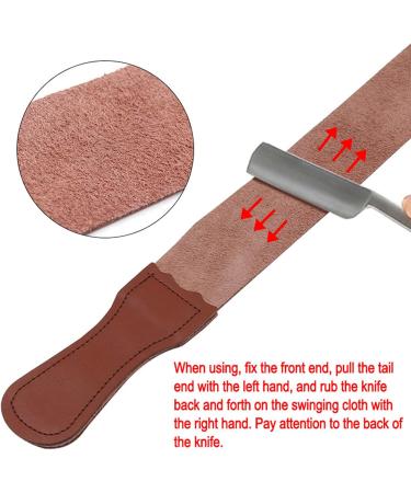 Premium Extra Wide Real Leather Sharpening Straps - Cowhide for Razors & Knives - Brown - Buy Online on GoSupps.com