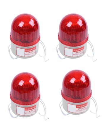 TAMOSH 4X AC 220V 15W Red Light Industrial Signal Column Flash Warning Light