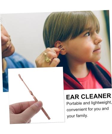 Stainless Steel Spring Ear Scope and Cleaner - Golden Ear Pick and Spoon 1pc - Buy Online on GoSupps.com