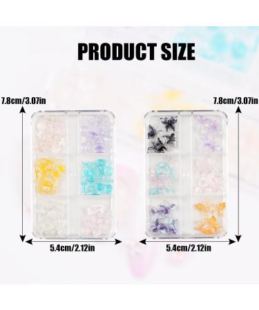 3D Butterfly Nail Charms - 2 Boxes of 12 Grids Resin Gems for Nail Art Design and Decoration - DIY Crafts Supplies (D Pattern) - Buy Online on GoSupps.com