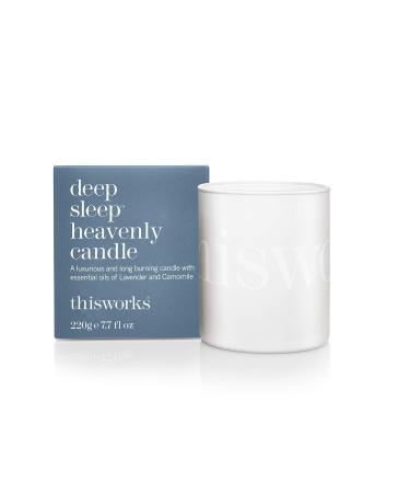 This Works Deep Sleep Heavenly Candle 220 g - Luxury Candle Enriched with Essential Oils of Lavender Camomile and Vetivert - Hand Poured Scented Candle with a 40hr Burn Time for a Calming Experience Deep Sleep Heavely Candle