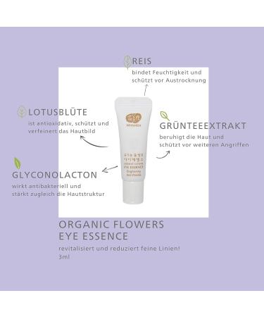 Whamisa Organic Flowers Eye Essence - Top Korean Eye Cream for Dark Circles & Puffiness - Travel Size 3ml - Gently Fermented with Adenosine - Buy Online on GoSupps.com