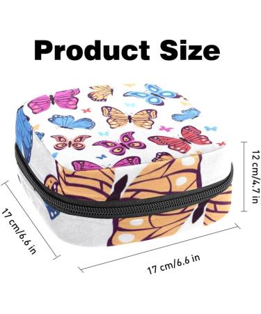 Colorful Menstruation Pocket & Zipper Bag for Women | Tampon & Napkin Organizer - Butterflies Design - Buy Online on GoSupps.com