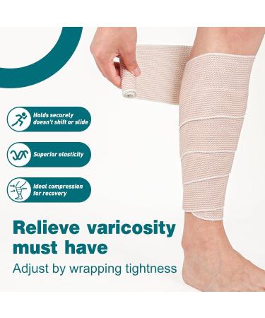 AZEN 4in Premium 2 Pack Elastic Bandage Wrap - Compression for Legs Ankle Knee & Tummy - Latex-Free Lymphedema Wraps - Buy Online on GoSupps.com