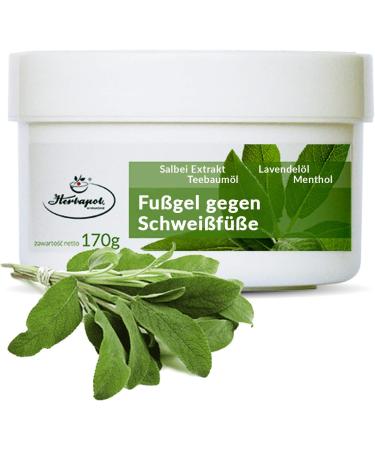 Foot Cream for Sweaty Feet | Antibacterial Solution for Foot Odor & Itching - Cooling Formula with Sage - 170g - Buy Online on GoSupps.com