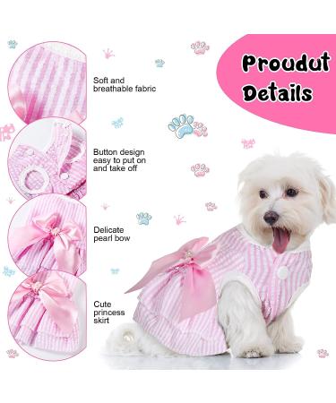Summer Princess Pet Dress Set for Small Dogs - 4 Pieces Dog Tutu Skirt Apparel for Chihuahua, Yorkies, Puppies - Cute Girl Puppy Clothes and Outfits - Buy Online on GoSupps.com