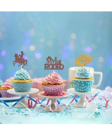 Kaakswa 24Pcs Cowboy Cupcake Topper West Cowboy Happy Birthday Party Decorations My 1st Rodeo Cowboy Birthday Decorations Baby Shower Party Supplies - Buy Online on GoSupps.com