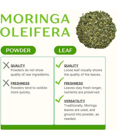 Organic Moringa Leaf Tea 375g Loose Cut Leaves Moringa Oleifera Premium Herbal Tea Caffeine-Free Versatile Herb for Tea & Culinary Use | DRAGONFLY HERBS - Buy Online on GoSupps.com