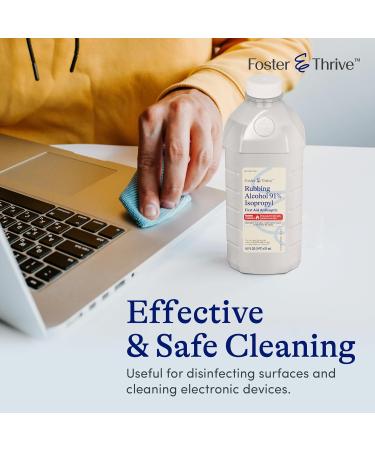 Foster & Thrive 91% Isopropyl Alcohol | First Aid Antiseptic for Cuts Scrapes & Burns - 16 Fl. oz - Safe & Effective - Buy Online on GoSupps.com