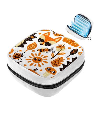 GIAPB Sanitary Napkin Storage Bag Period Bag Tampon Bag Makeup Bag Pad Pouch Autumn Forest Color1262