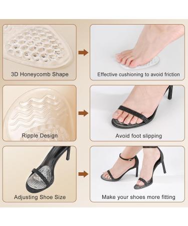 Relistep 3D Women's Forefoot Cushions - Gel Insoles for Foot Pain Relief | Metatarsal Foot Pads - Shock Absorbing & Comfortable (Clear - Buy Online on GoSupps.com