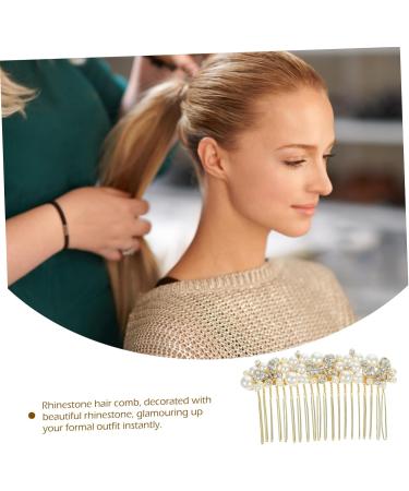 DOITOOL Alloy Rhinestone Hair Comb Bride Hair Clip Pearl Hair Pin Diamond Headpiece Wedding Hair Accessories for Brides Pearl Hair Comb Hairpin Crystal Rhinestones Bridesmaid - Buy Online on GoSupps.com