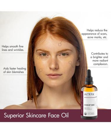 Alteya Bio Rosehip Oil 100ml - 100% USDA Organic Cold-Pressed Moisturizing & Therapeutic Quality - Buy Online on GoSupps.com