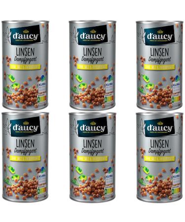 d'aucy lentils - 100% without salt and added sugar without preservatives climate neutral 285 gram can