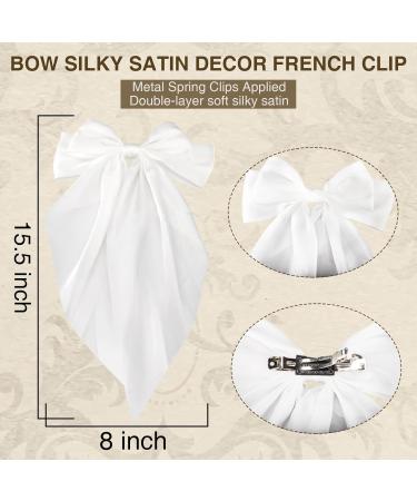 OOTDAY Oversized Long Tail Hair Bow Hair Bands Hair Bows Cute Hair Accessories for Women Birthday Gifts (White) - Buy Online on GoSupps.com