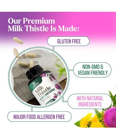 Milk Thistle Extract from 1000mg - Liver Cleanse Detox & Repair Formula w/Dandelion Extract - Herbal Liver Supplement - Natural Milk Thistle w/Silymarin Marianum Liver Health Support - 120 Capsules 120 Count (Pack of 1) - Buy Online on GoSupps.com