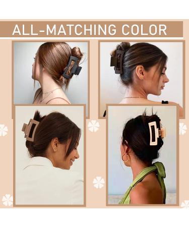8 Pcs Nonslip Hair Claw Clips for Women and Girls - Strong Hold Matte Claw Clips - Vintage Jaw Clips in Cream, Beige, Dark Brown, Black - Buy Online on GoSupps.com