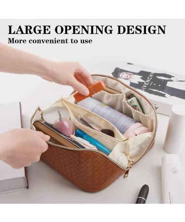 Large Capacity Portable Travel Makeup Bag Waterproof Toiletry Organizer for Women and Girls (Brown) - Buy Online on GoSupps.com