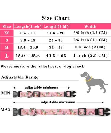 Heele Adjustable Dog Collar - Comfortable Patterned Collars for Small to Large Dogs - Pink 40.5-65cm - Durable & Stylish Pet Accessory - Buy Online on GoSupps.com