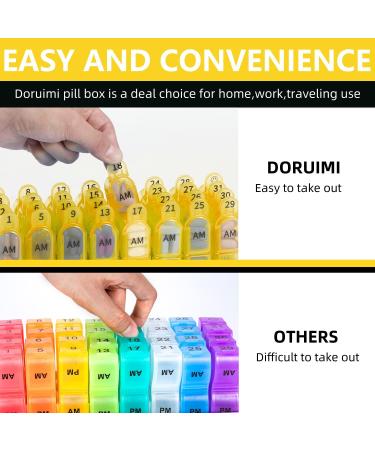 2-Times-A-Day Monthly Pill Box Organizer with 32 Compartments - Easy Open Design for Children, Elderly, and Arthritic Hands - Yellow - Buy Online on GoSupps.com