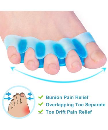 Bukihome Silicone Toe Spreader | 6 Hallux Correction Gel Toe Separators | Bunion Relief | Blue - Buy Online on GoSupps.com