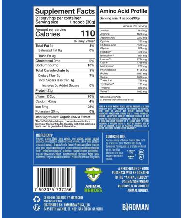 Birdman Falcon Protein | Vegan Non Whey Protein for Sports | Keto Friendly, Kosher, Gluten Free | Plant Based Vanilla Flavor - 21 Servings - 1.38 lb - Buy Online on GoSupps.com