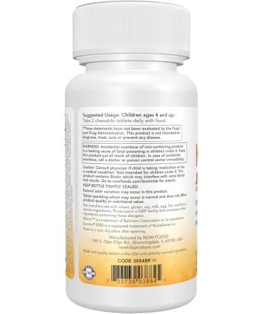 Now Kids Supplements Kid Vits Multivitamin Juicy Orange 60 Chewable Tablets - Buy Online on GoSupps.com