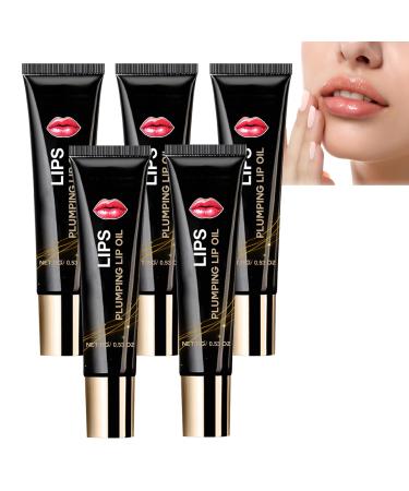 WRANBAO Plumpify Lip care serum lip booster serum lip booster with hyaluronic acid moisturizing transparent lip gloss nourishing lip oil nonsticky for dry lips 5 pieces 5 pieces