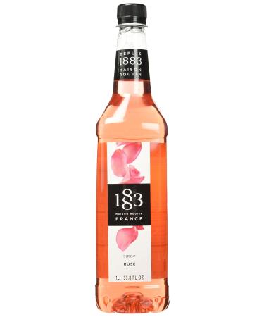 Maison Routin 1883 Rose Syrup Glass Bottle 1000 Milliliter Rose 1 l (Pack of 1)