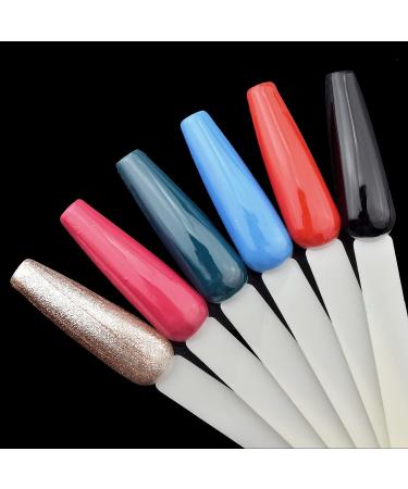 2 Sets of 100 Clear Coffin Ballerina Fan Shape Nail Art Tips Display with Metal Split Ring Holder NT080 - Buy Online on GoSupps.com